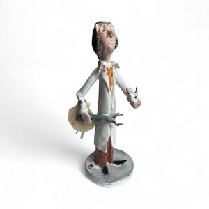Italy VTG Handmade Ceramic Dentist Figurine - Cesare Poli Signed 72.39 Whimsical